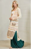 aztec long sleeve thinner material cardigan