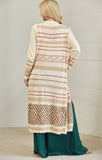 aztec long sleeve thinner material cardigan