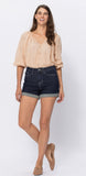 judy blue- stone wash cuff shorts 150093