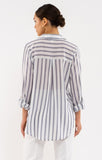 long sleeve navy stripped button top