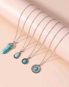 different shaped turquoise necklaces