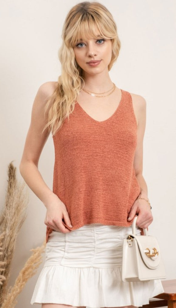 solid knit pullover tank-sienna