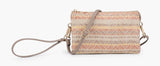 salmon straw riley crossbody wallet