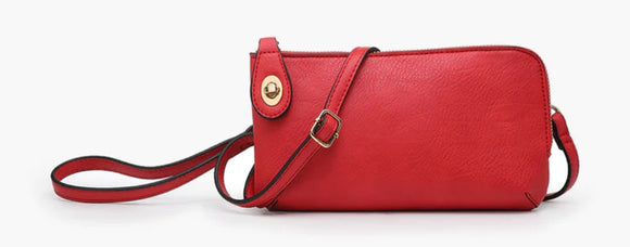 red kendall crossbody wallet