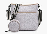 dru crossbody- white cheetah