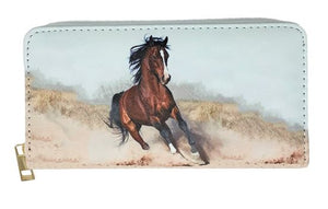 bay running horse printed wallet