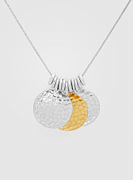 silver and gold disk necklace