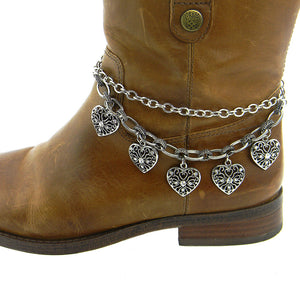 5-HEART CHARM BOOT CHAIN