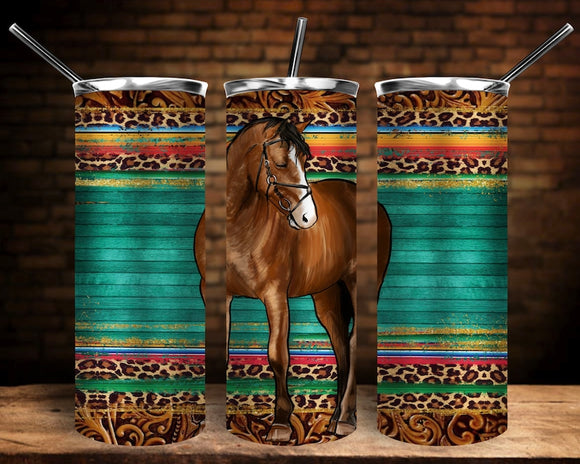 horse with serape tumbler