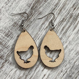 animal wood earrings