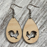 animal wood earrings