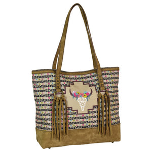 CATCHFLY TOTE FLORAL COW SKULL 2164600