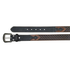 Hooey Men's Brown and Black Basket Weave Belt 1654be1