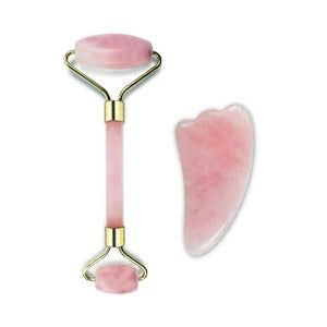 Rose Quartz Facial Roller & Gua Sha Set