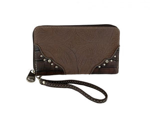 Brown zipper wallet