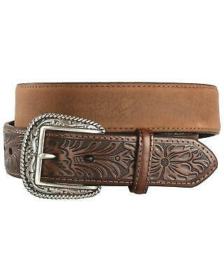 Ariat Men's Tooled Tab Distressed Brown Leather Belt A1010402