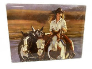 Cowgirl glass cutting board