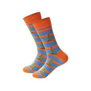 Orange cactus socks