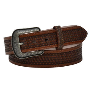 3D Belt DWC1361-44 1.50 in. Dark Brown Basket Weave Embossed Belt