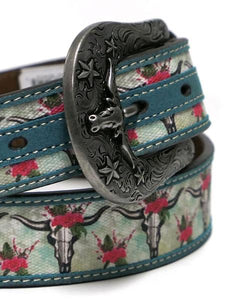 ARIAT SKULL FLORAL TURQUOISE - ACCESSORIES BELT LADIES - A1531433