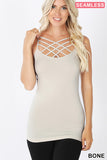 SEAMLESS TRIPLE CRISS-CROSS FRONT CAMI