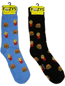 mens burger and fries sock