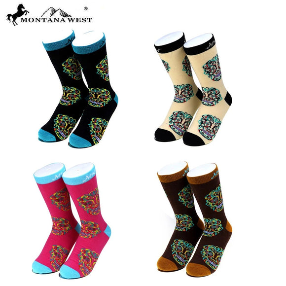 Montana West Sugar Skull Collection Sock Assorted Color