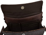 3D Belt DHB1072BR Brown Embossed Accent with Crocodile Handbag