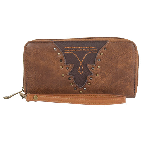 JUSTIN WALLET SADDLE/BROWN W/TOE BUG 1960215w