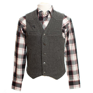 mens wool vest- grey