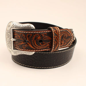 Men's Brown Tooled End Belt n210001101