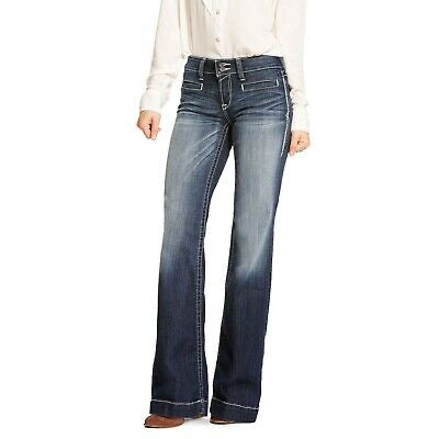 Ariat Ladies Wide Leg Trouser Mid Rise Stretch Entwined Jean #10025302