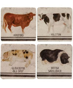 4/Set Farm Animals Resin Coasters