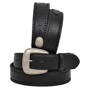 3D Belt DWC1030-34 1.50 in. Black with Lace Edge Belt