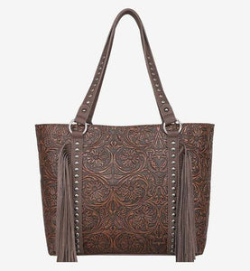 TR153G-8317 Trinity Ranch Floral Tooled Collection Concealed Carry Tote