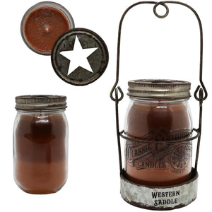 Western Saddle 14 oz 3 Layer Jar Candle