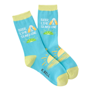 Women's Beer Lime and Sunshine Crew Socks